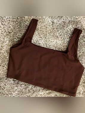 Women’s Square Neck Crop Top - Cocoa 🍫
